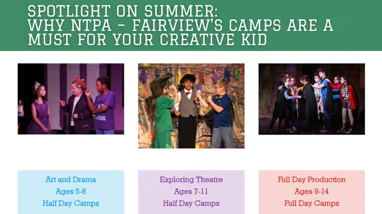 NTPA-Fairview’s 2025 Summer Camps: Empowering Through Theatre